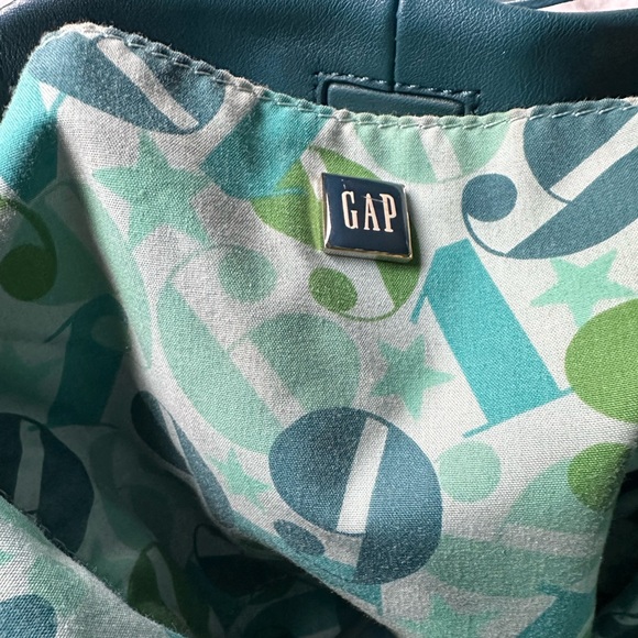 Vintage GAP Teal Leather Shoulder Bag EUC - Picture 4 of 9